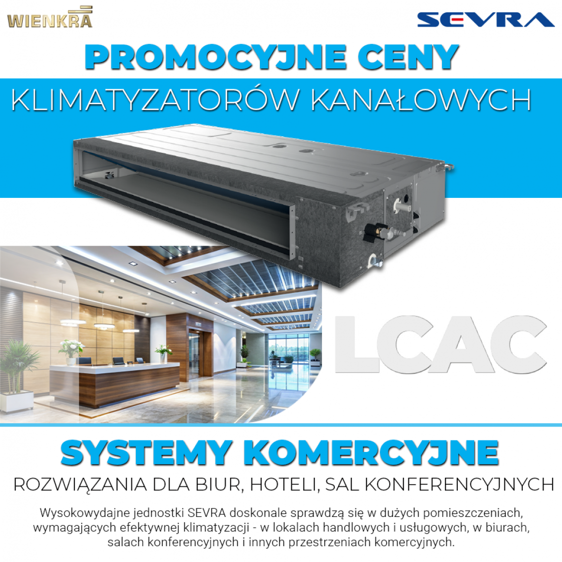 Promocyjne ceny klimatyzatorów kanałowych Sevra!