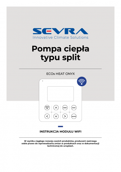 SEVRA ECOs HEAT ONYX - Instrukcja modułu Wi-Fi