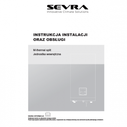 SEVRA ECOs HEAT SPLIT – Instrukcja instalacji i obsługi jednostki wewnętrznej